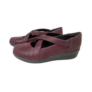 easyspirit womens e360 "karlette" faux leather plum color mary janes size 8m.